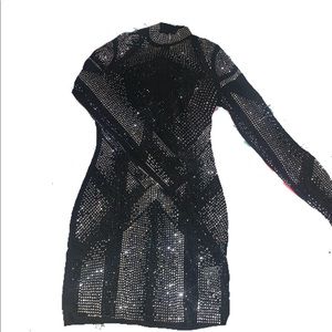 Black and silver sparkling mini dress worn once
